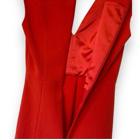 FRENCH CONNECTION BLOOD ORANGE V-NECK SLEEVELESS A-LINE COCKTAIL DRESS SIZE 2 - Picture 3 of 6